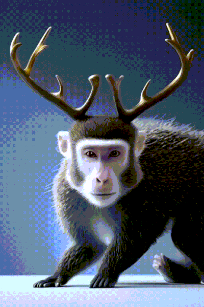 hybrid animal of a monkey and an elk