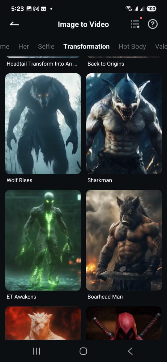 more template menu on filmora
