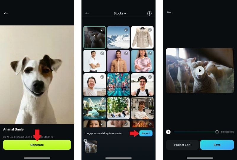 select a photo and save the result