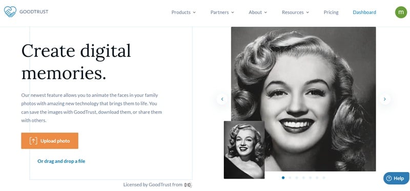 goodtrust animate your family photo online