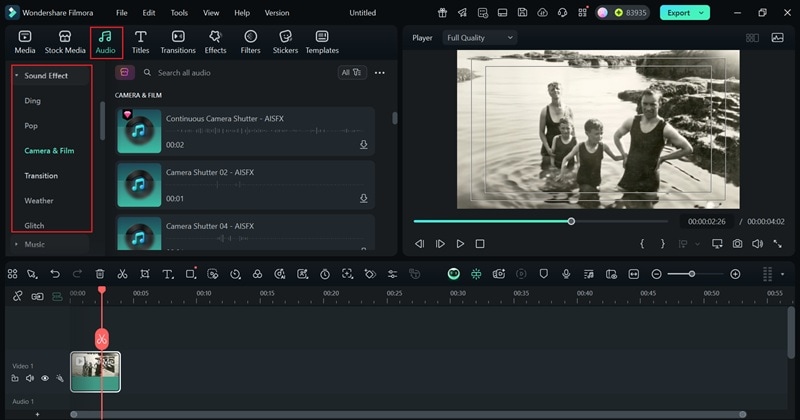 browse through filmora sound effects