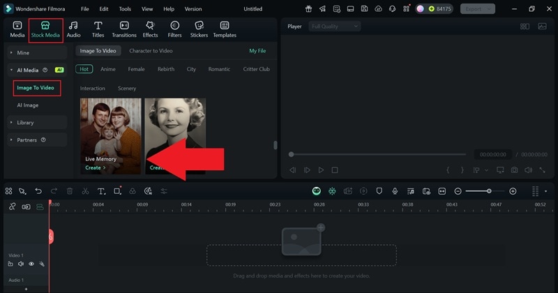 choose live memory template