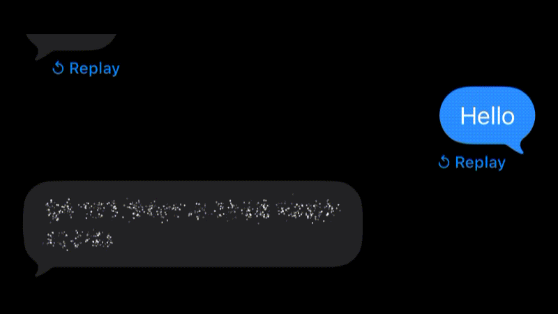 animate iphone message bubble