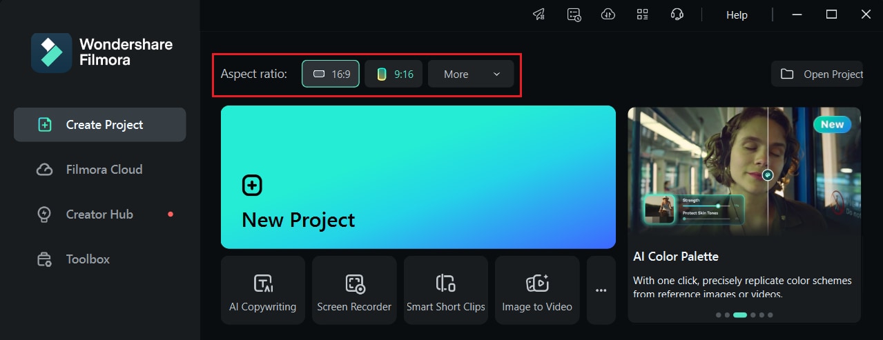 choose the aspect ratio