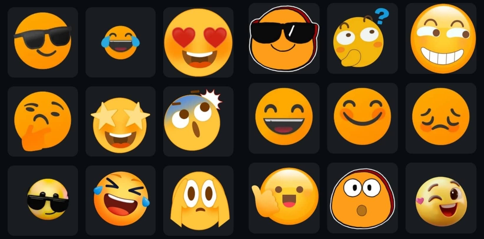 different emojis