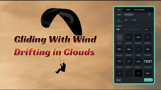 filmora text animation preset templates