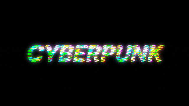 glitch and cyberpunk animated letters
