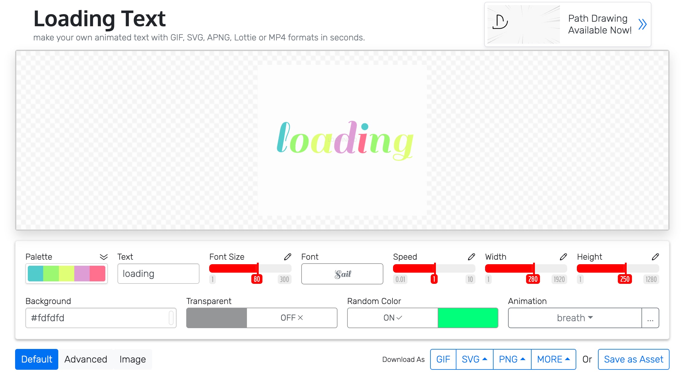 loading.io animated letters generator