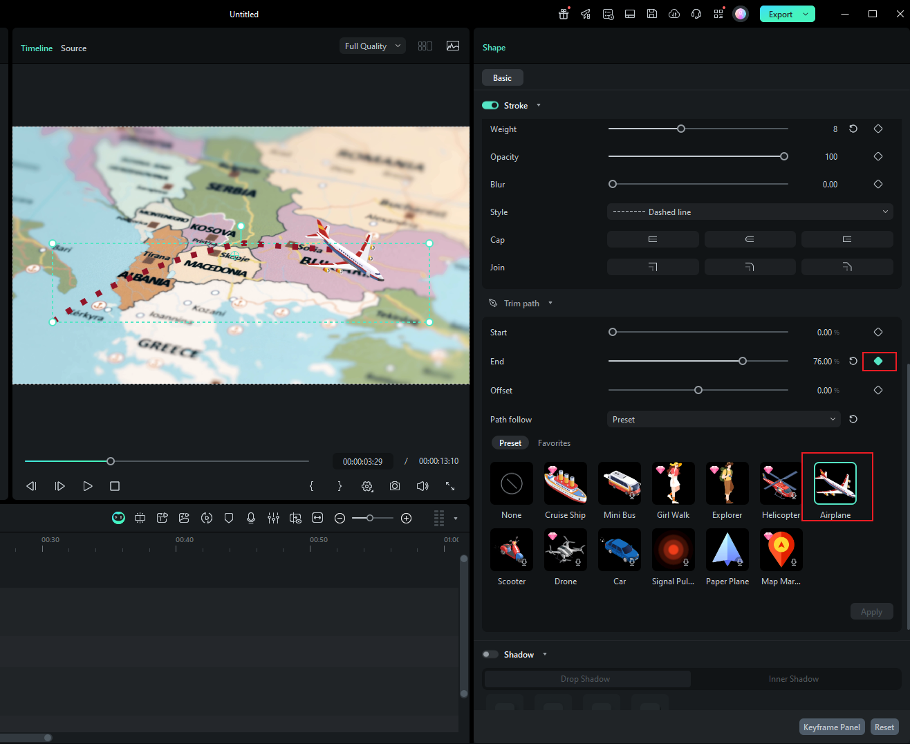 path follow sticker animation