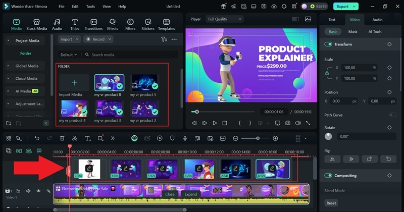 swap clips on template with products