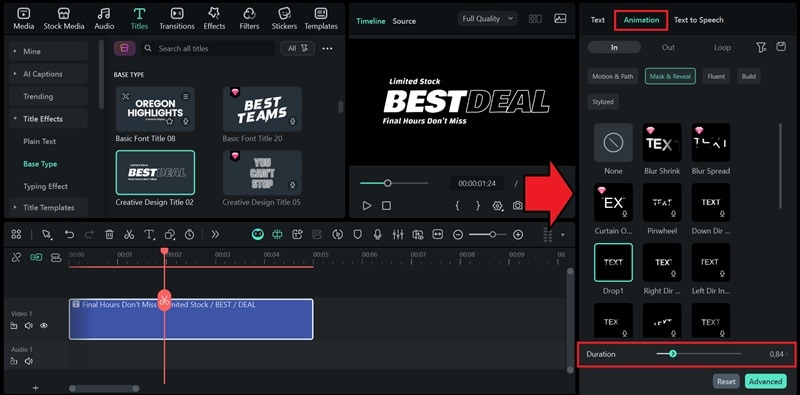 add animation to the text