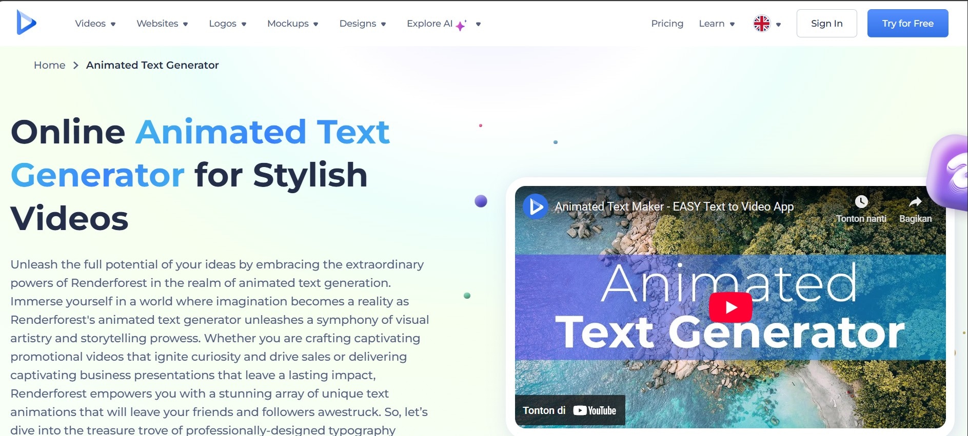 renderforest animated text maker
