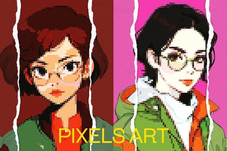 anime 32x32 pixel art