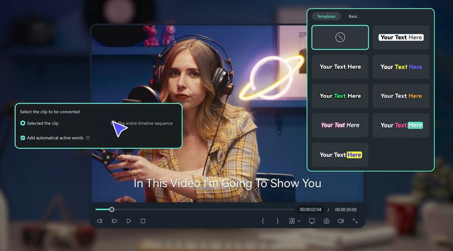 filmora dynamic caption