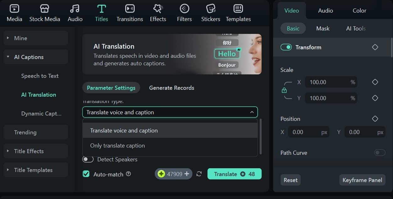 anime translate settings