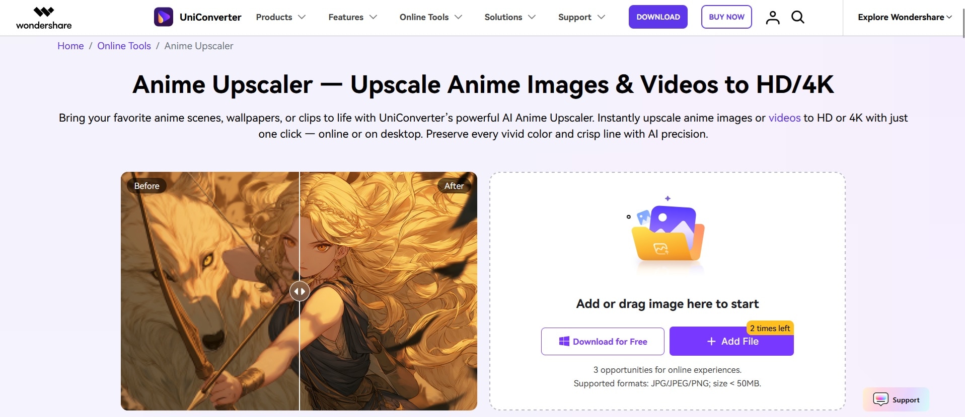 UniConverter 애니메 업스케일러