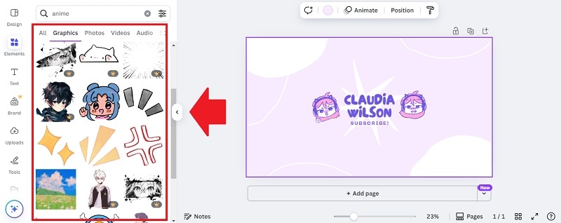 add anime elements to yt banner