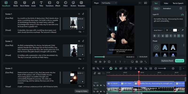 filmora anime idea to video