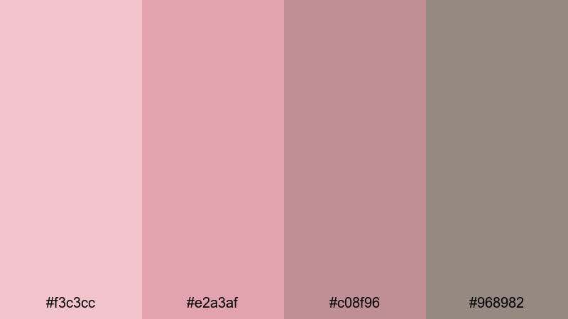 antique rose film grain rose color palette with hex codes