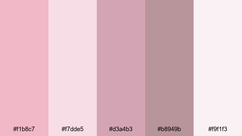 antique rose studio pastel pink color palette with hex codes