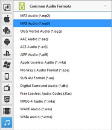 Convert WebM video to MP3 with VLC