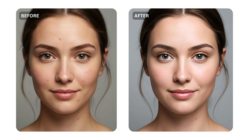 retouch skin before after