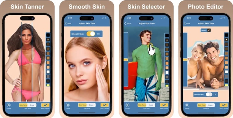 skin tone booth change skin app