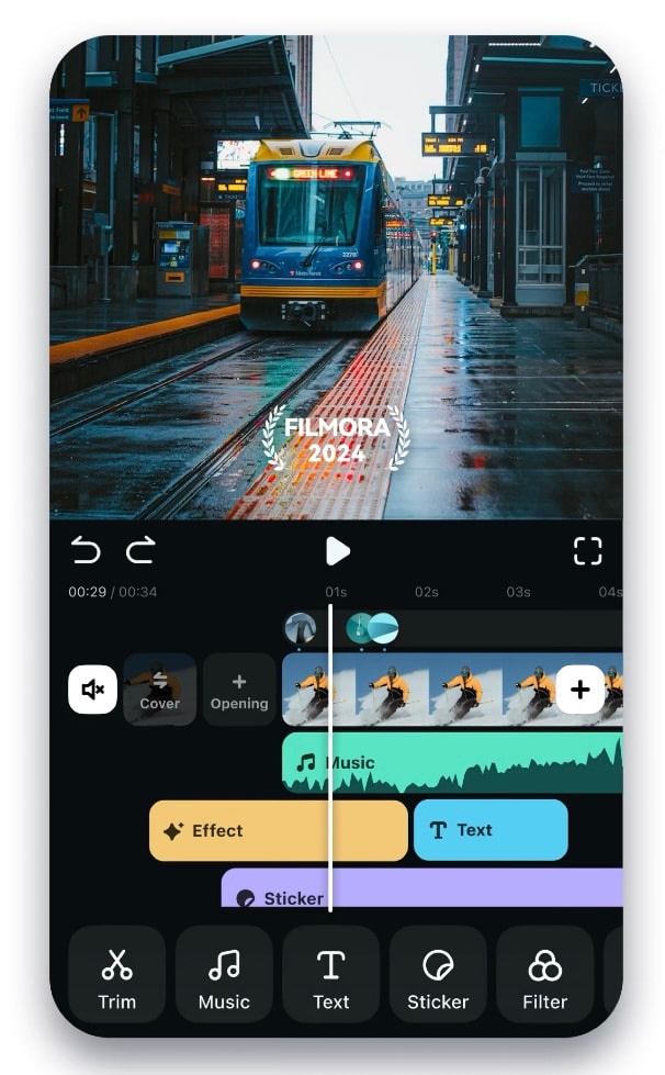 filmora editing mobile app