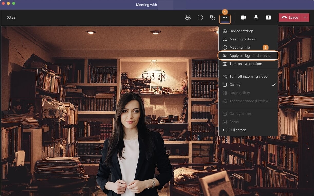  Menerapkan efek latar belakang Microsoft Teams di Mac