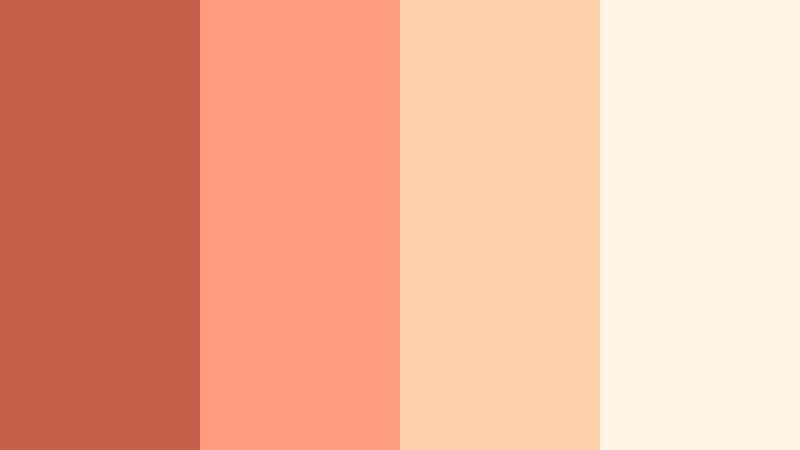 apricot coral daydream rust coral color palette with hex codes