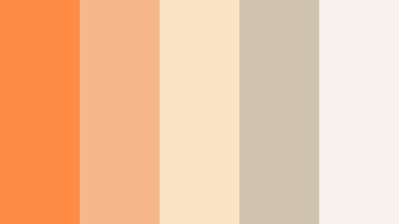 apricot latte glow neon tangerine color palette with hex codes