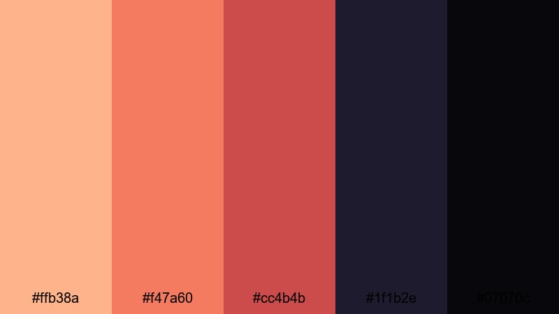 apricot noir frame apricot color palette with hex codes