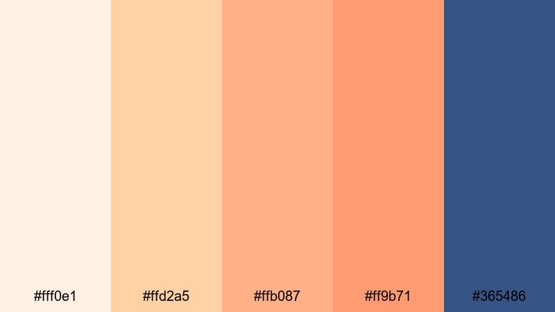 apricot skies aesthetic sunrise color palette with hex codes