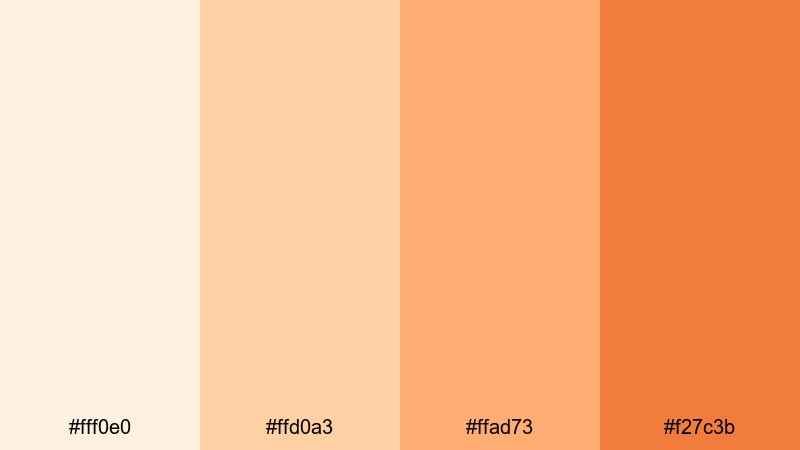 apricot sky fade beige orange color palette with hex codes