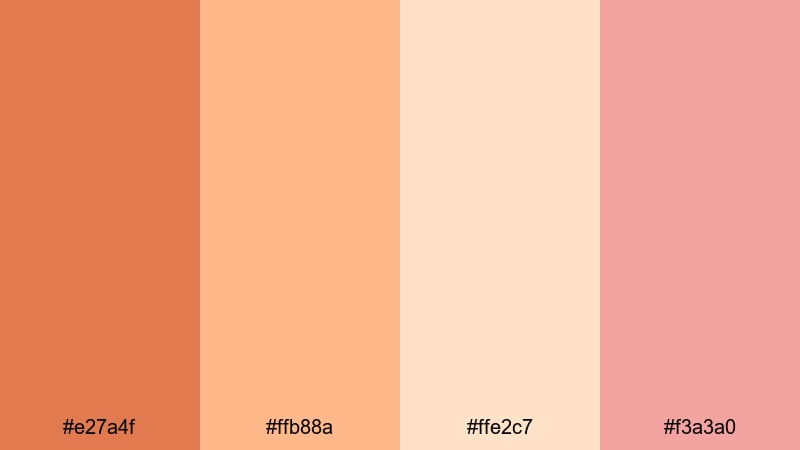 apricot terra dreams terra cotta color palette with hex codes