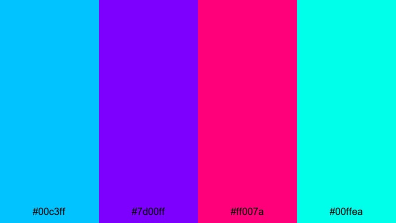 arcade glow blast electric blue color palette with hex codes