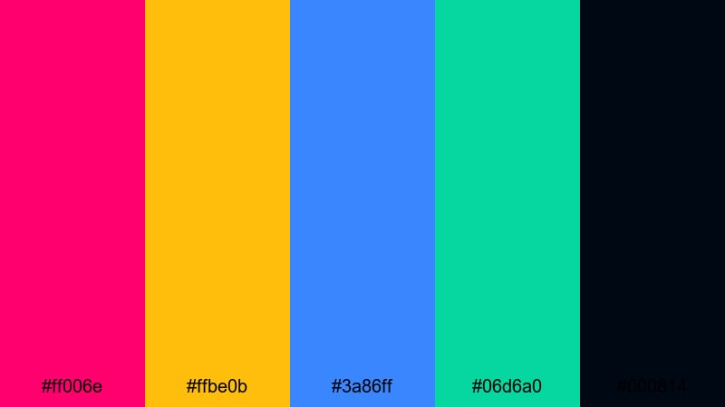 arcade hero energy kids color palette with hex codes