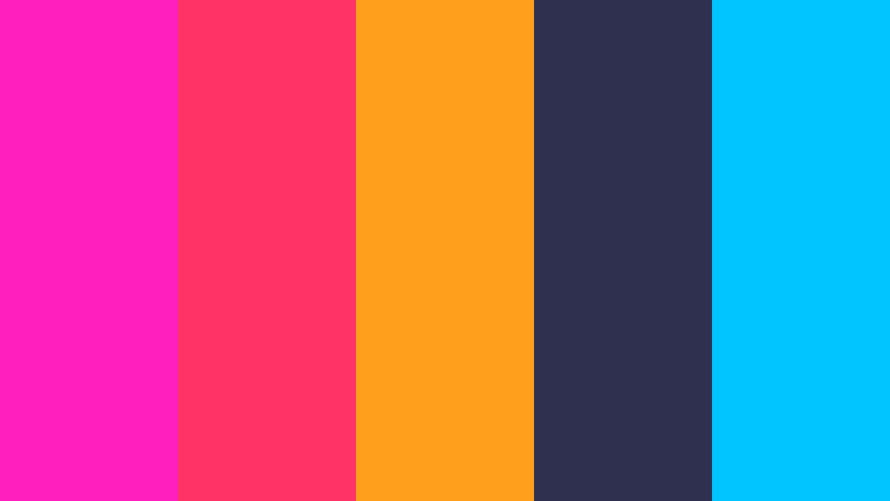 arcade neon fever hot magenta color palette with hex codes