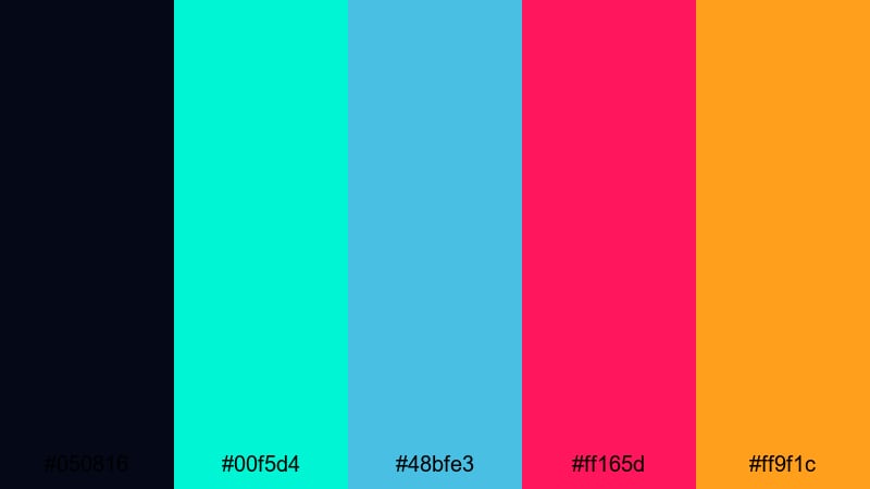 arcade pyro chill fire and ice color palette with hex codes