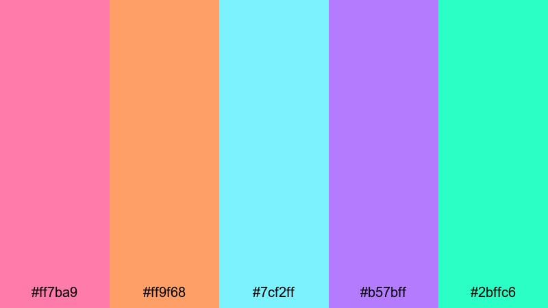 arcade taffy pop candy color palette with hex codes