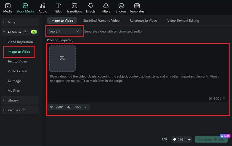 use filmora image to video