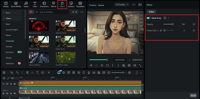 apply filters for quick result