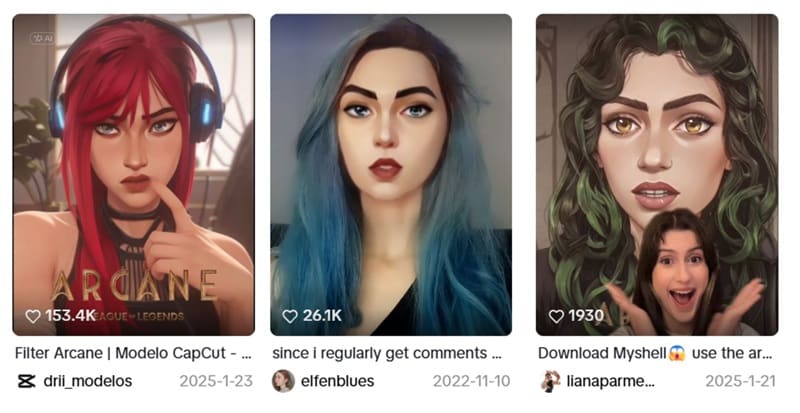 arcane ai filter trend on tiktok