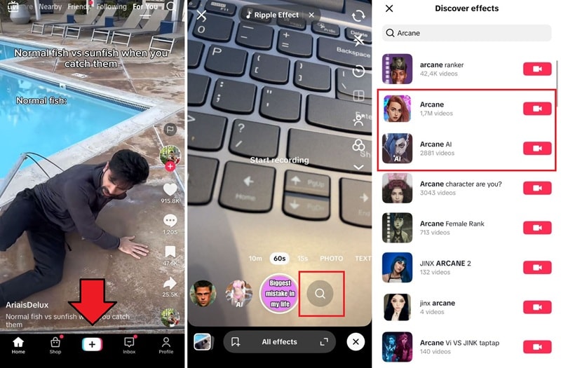 how to use tiktok arcane filter