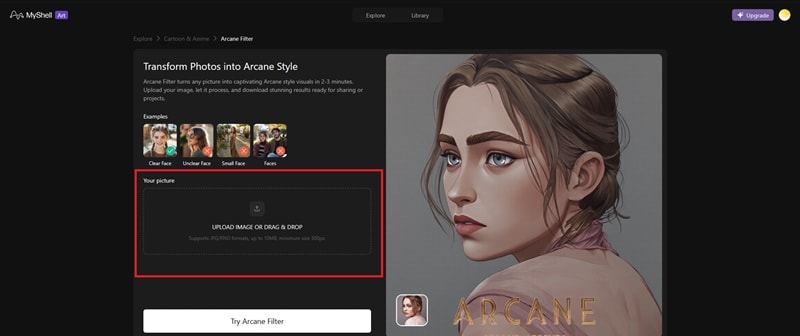 upload photo to myshell ai