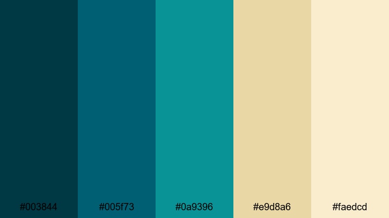 architect cyan lines dark cyan color palette with hex codes