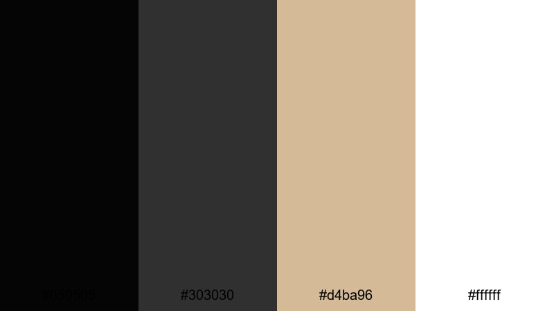 architects draft black tan color palette with hex codes
