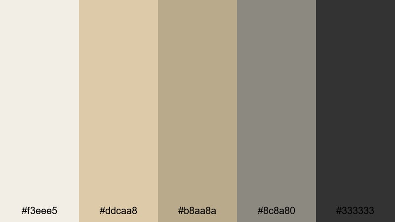 architects neutral grid beige sand color palette with hex codes