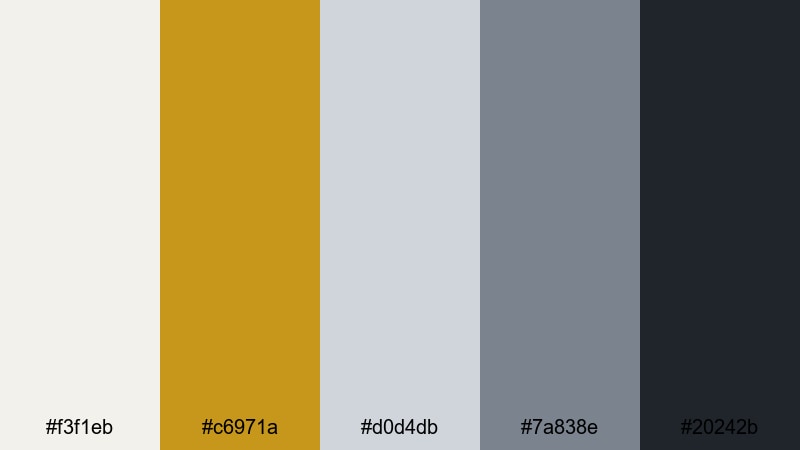 architectural light lines yellow ochre color palette with hex codes
