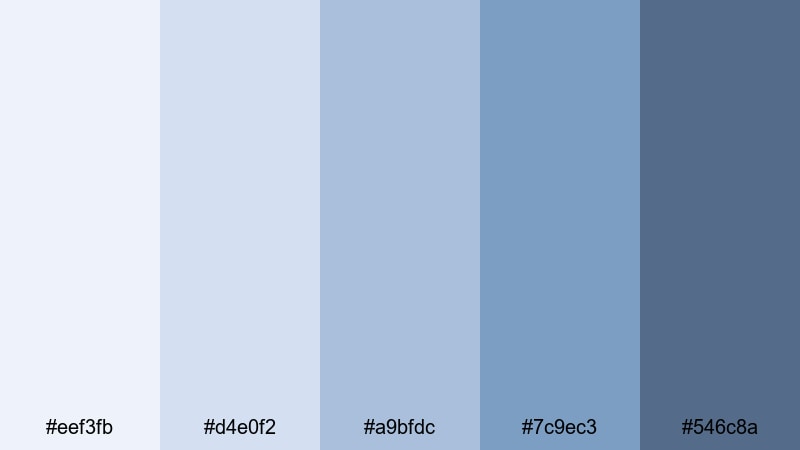 arctic halo glow silver blue color palette with hex codes